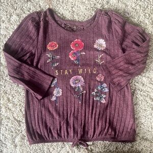 Shyanne Kids' Burgundy 'Stay Wild' Long Sleeve Top